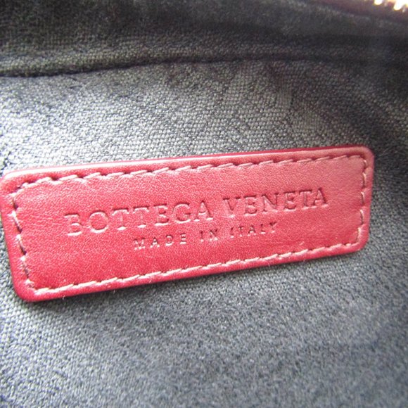 Bottega Veneta Men,Women Leather Clutch Bag Bordeaux - Picture 9 of 11
